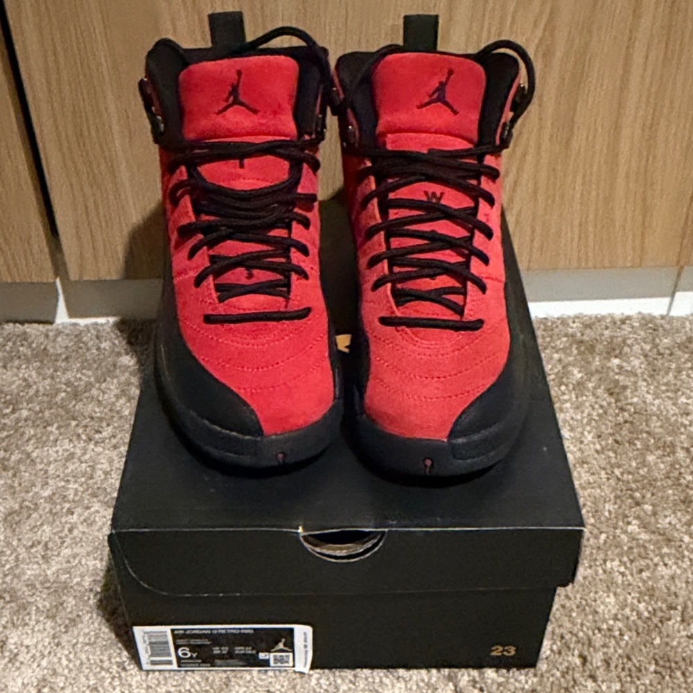 Jordan Red and Black Retro High-Top Sneakers